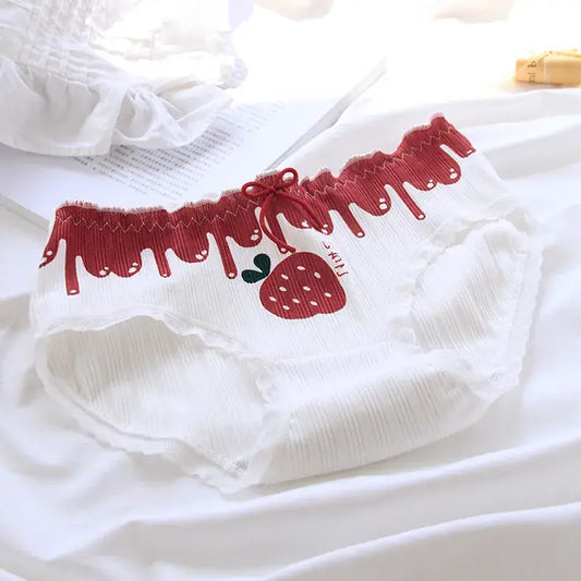Red Strawberry Heart Panties
