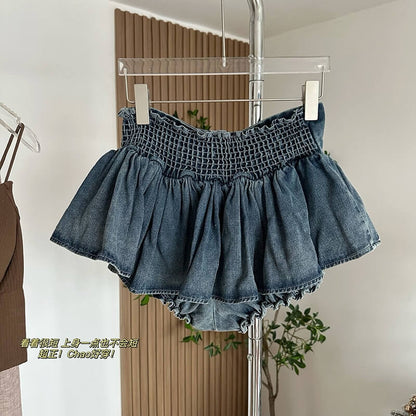 A-line Denim Blue Jean Skirt