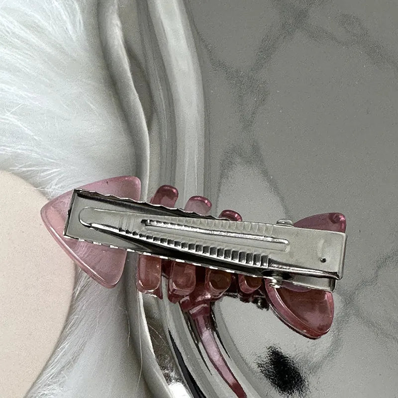 Y2K Pink Small Fish Skeleton Clips