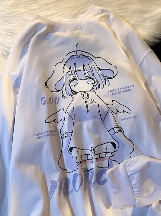 Kawaii Anime Cinnamoroll Girl Oversized Sweatshirt