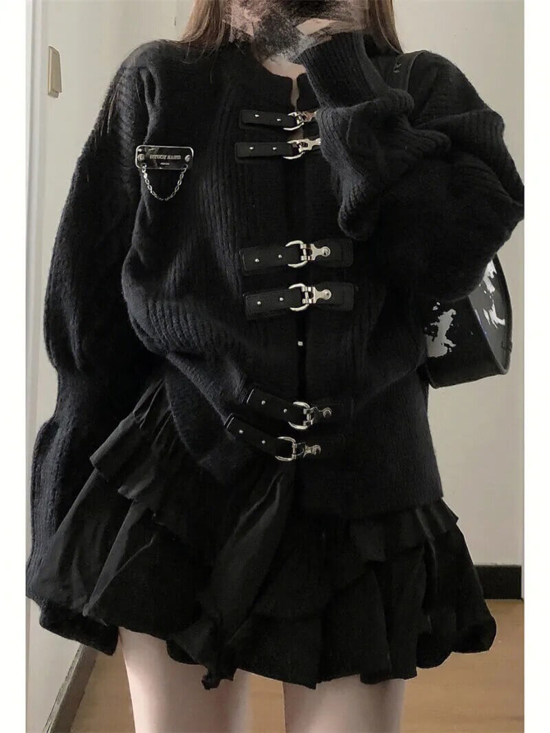 Korean Knitwear Gothic Cardigan