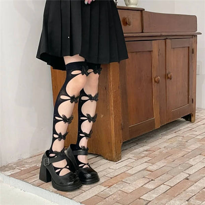 3D Butterfly Lolita Thigh Knee Socks