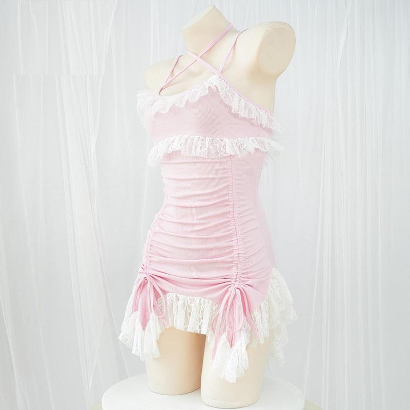 Shop Pastel Mini Bodycon Ruffle Swimsuit Bikini Lingerie in Pink , , Killer Lookz , bikini, dress, fairy, lingerie, swim, swimwear , Killer Lookz , killerlookz.com