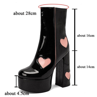 Shop Love Hearts Chunky Platforms , platforms , Killer Lookz , plats, shoe, shoes , Killer Lookz , killerlookz.com