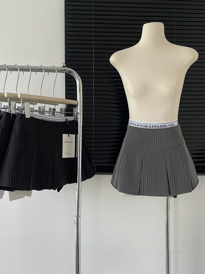 Patchwork Y2K Pleated Mini Skirt