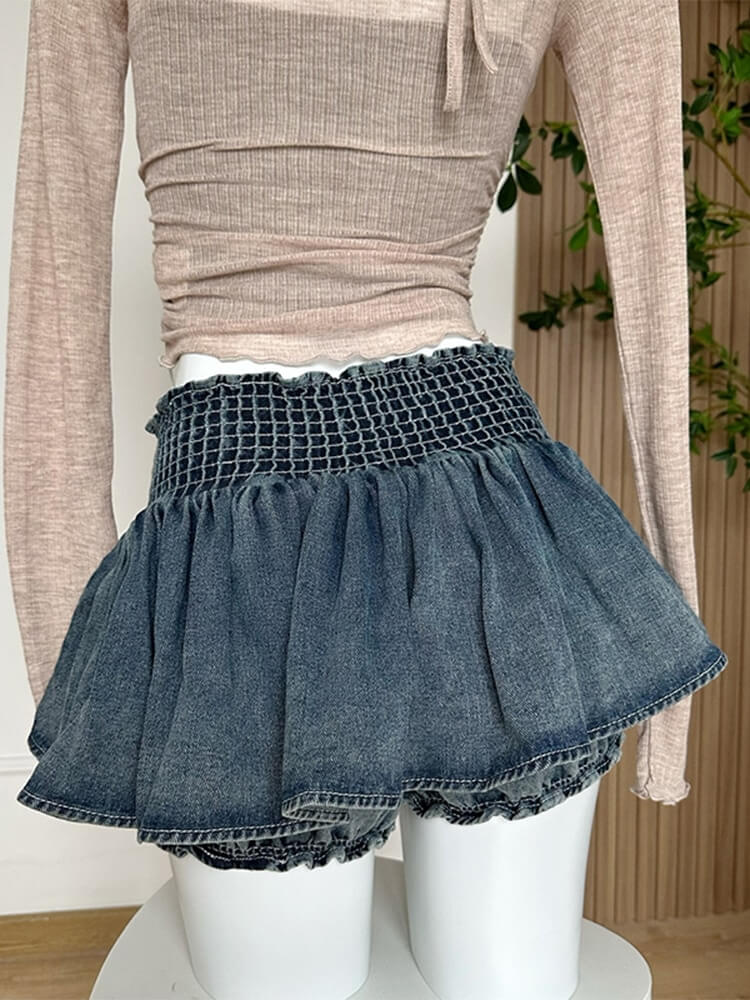 A-line Denim Blue Jean Skirt