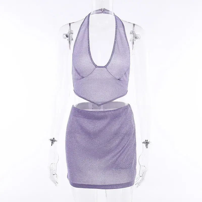 Elixir Purple Top and Skirt Set