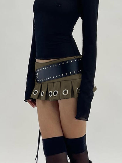 Steam punk Mini Skirt with Belt