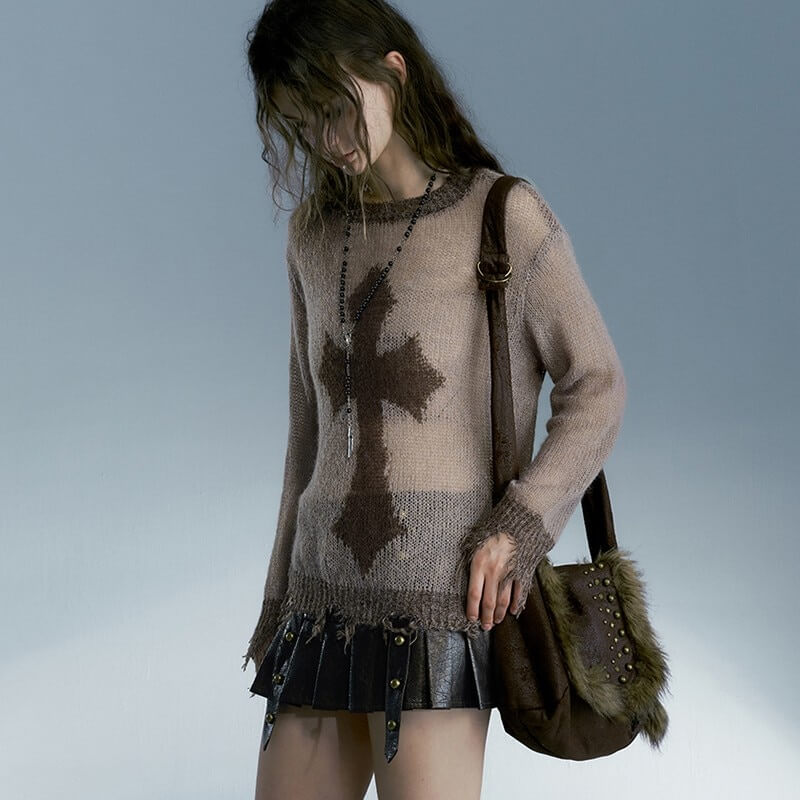 Grunge Distressed Pullover Vintage Sweater