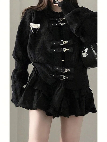 Korean Knitwear Gothic Cardigan