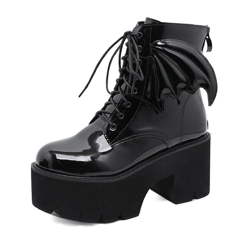 Shop Devile Winged Platform Boots, shoe, Killer Lookz, plat, sale, Killer Lookz, killerlookz.com 