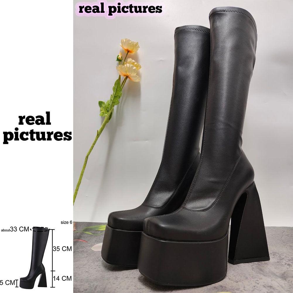 Shop Doomsday Over The Knee Platform Boots, boots, Killer Lookz, date, everyday, goth, new, plat, sale, sales, shoe, shoes, Killer Lookz, killerlookz.com 
