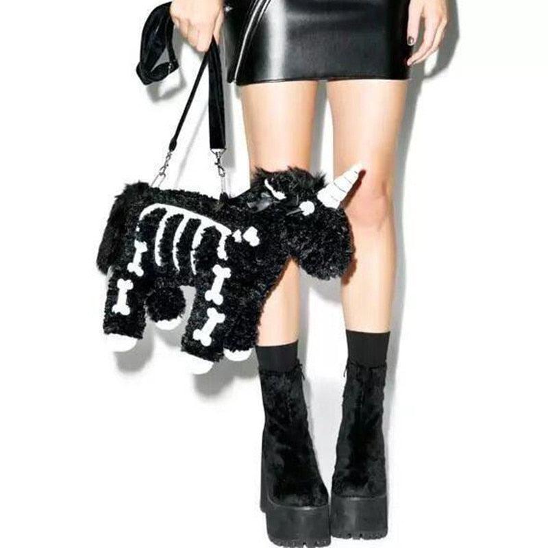 Shop Goth Skeleton Unicorn Crossbody Bag, bag, Killer Lookz, bags, halloween, Killer Lookz, killerlookz.com 