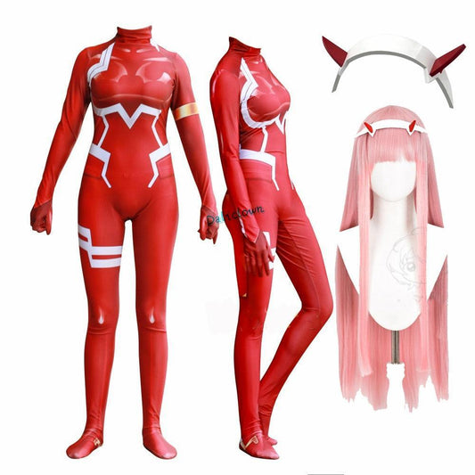 Shop Zero Two- Red Zentai Suit, Darling in the Franxx Cosplay Costume, cosplay, Killer Lookz, anime, body, bodys, cosplay, gaming, halloween, new, plus, sets, Killer Lookz, killerlookz.com 