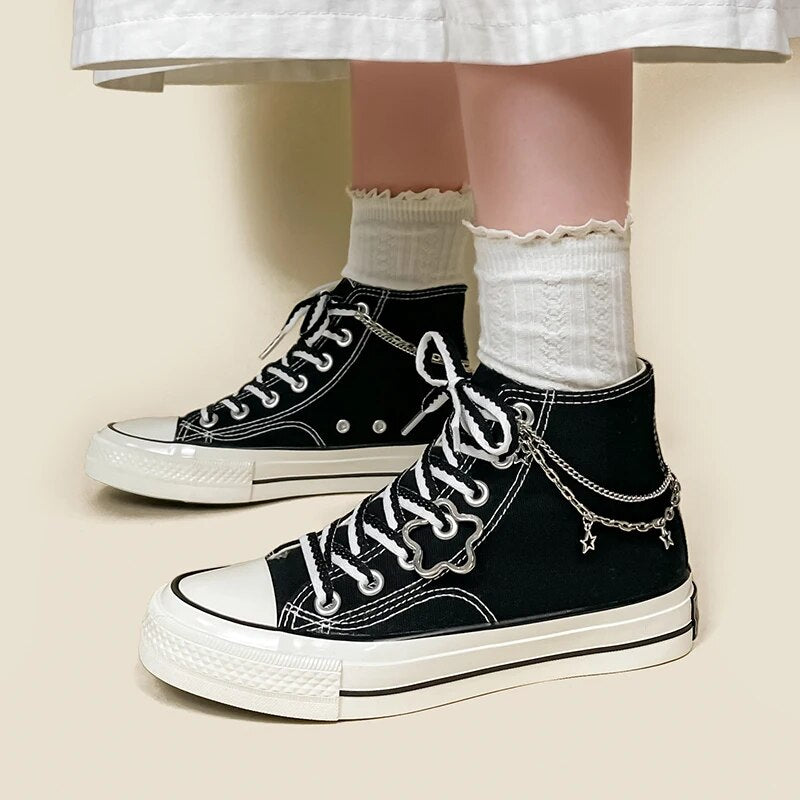 Gothic Star Chain Skater Shoes