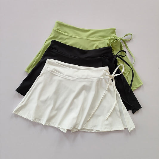 Split Tie Up Tennis Skirt