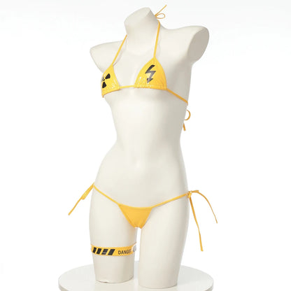 Danger Warning Yellow Bikini