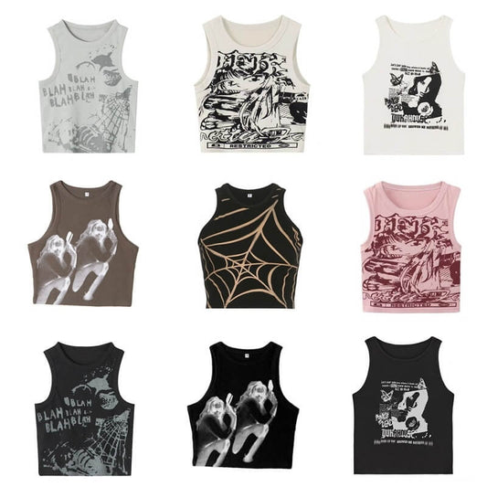 Punk Vintage Goth Tank Top Collection