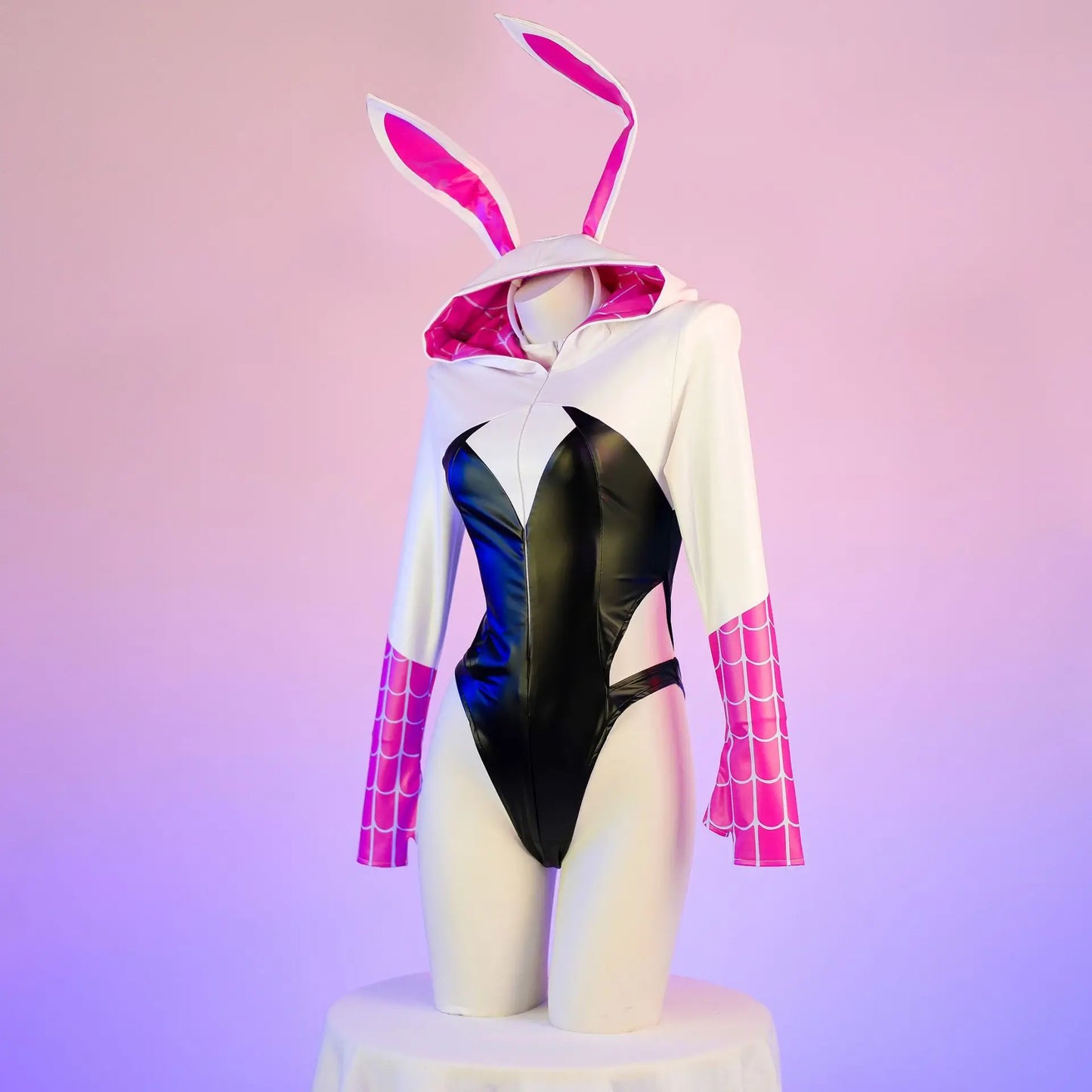 Anime Spider Gwen Bunny Hooded Bodysuit