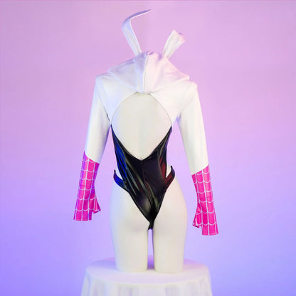 Anime Spider Gwen Bunny Hooded Bodysuit