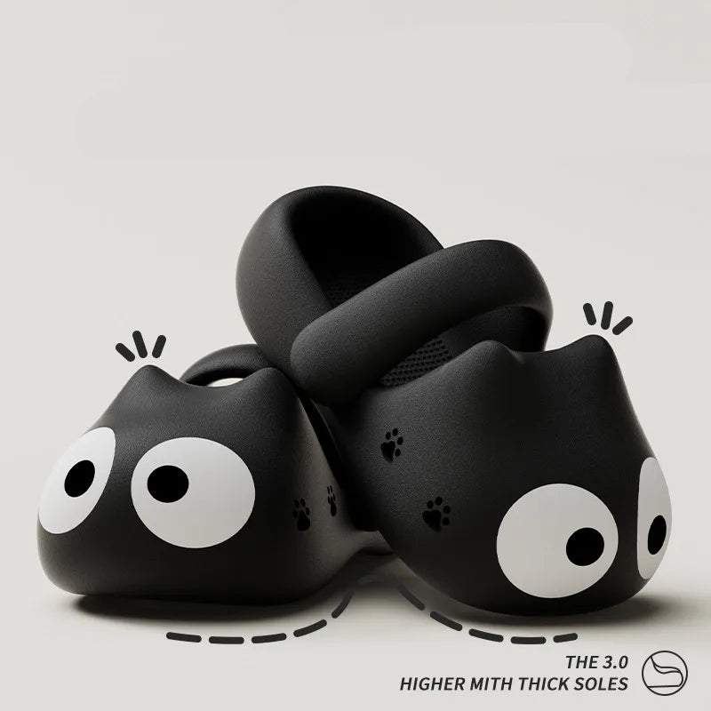 Funny Big Eyed Cat Slippers