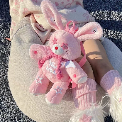 Pink Plush Bunny Backpack