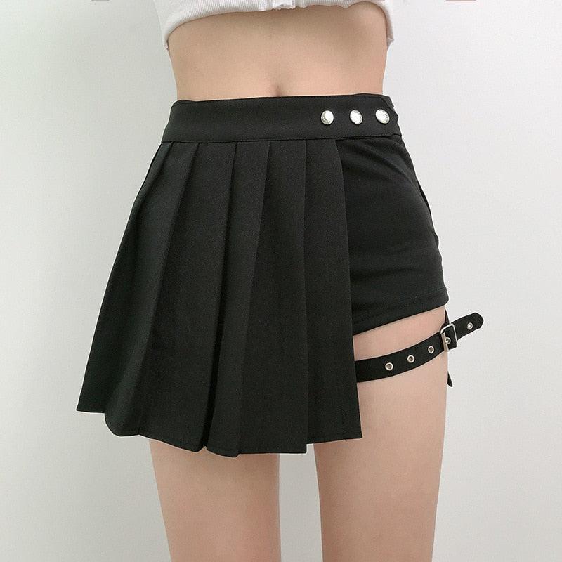 Shop Pleated Buckle Skirt with Shorts , skirt , Killer Lookz , bottom, bottoms, new, shorts, skirts , Killer Lookz , killerlookz.com