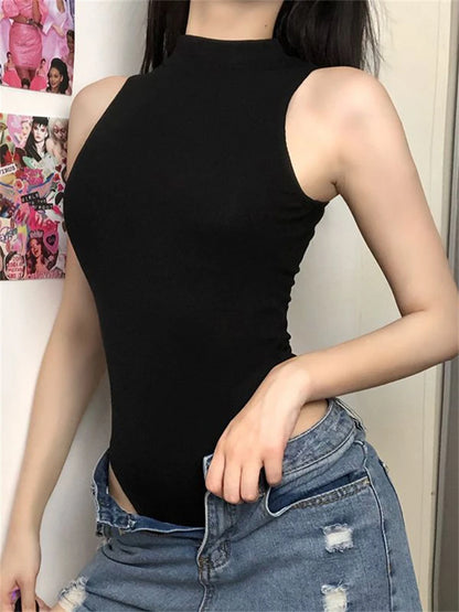 Harajuku Solid Jumpsuit Bodysuit