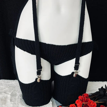 Black Harness Sexy Set