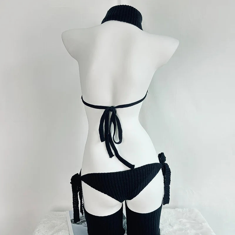 Black Harness Sexy Set