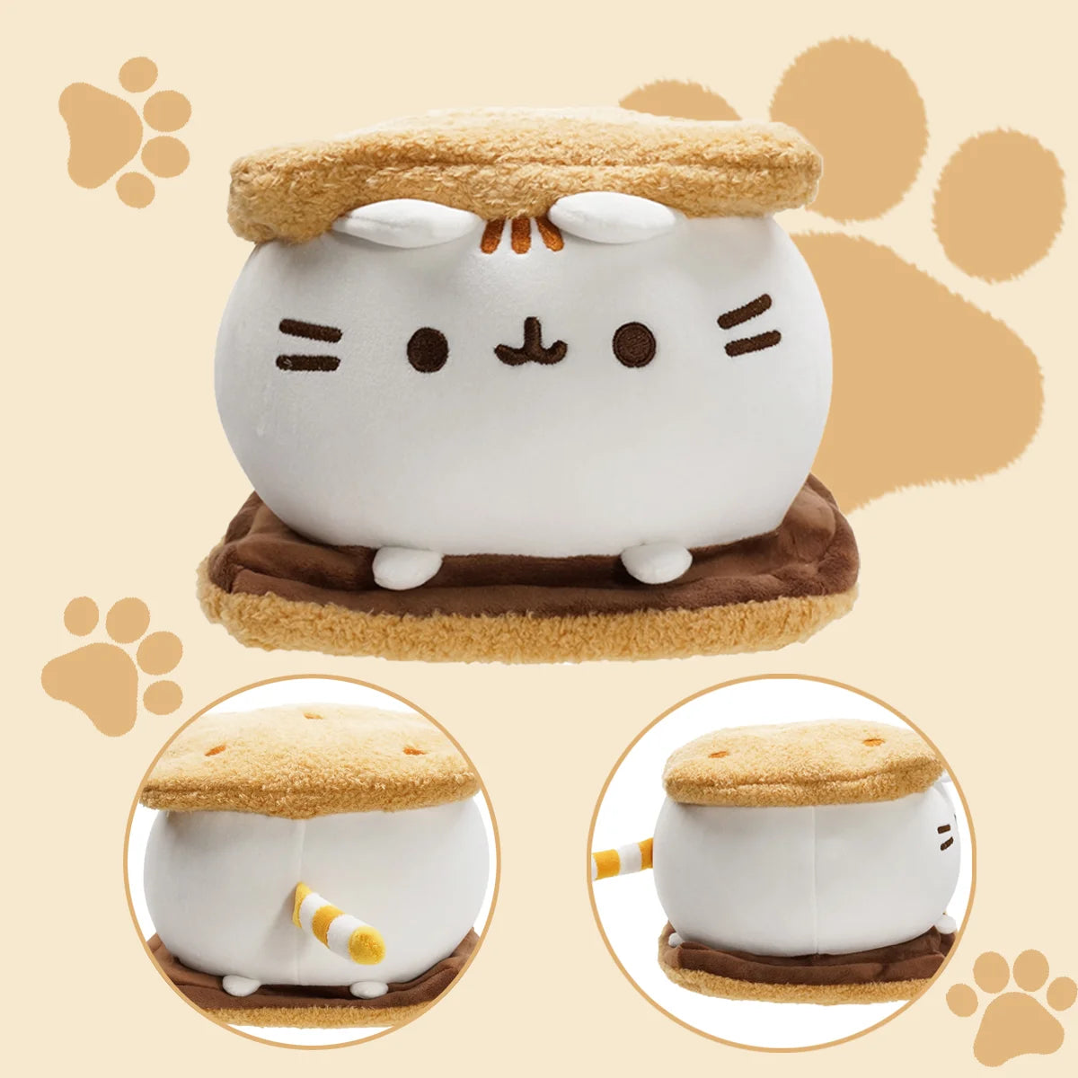 Kawaii Chocolate Cookie Fat Cat Plushie