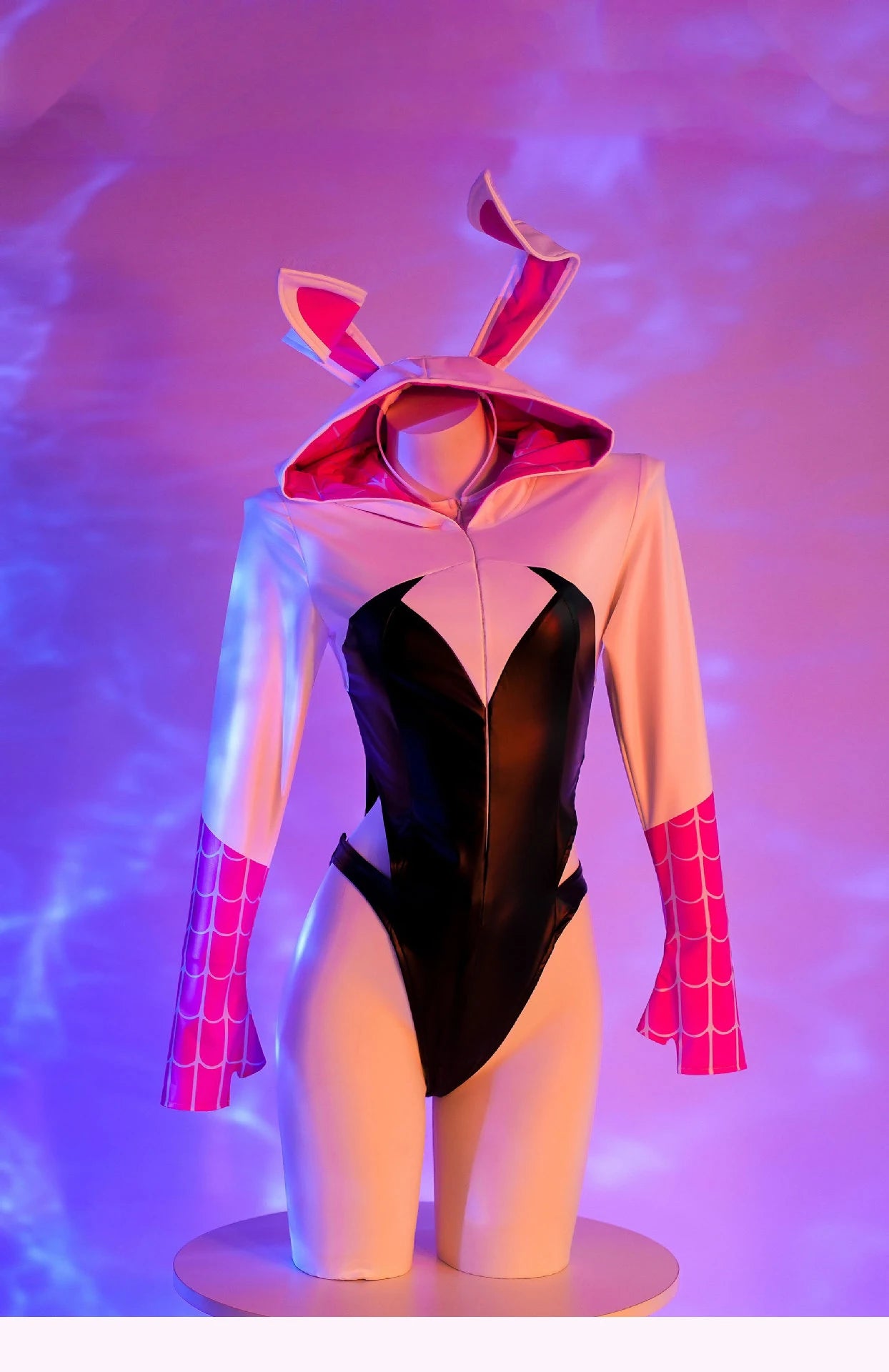 Anime Spider Gwen Bunny Hooded Bodysuit