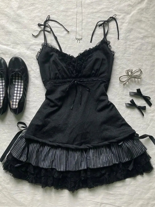 Gothic Summer Crop Top and Skirt