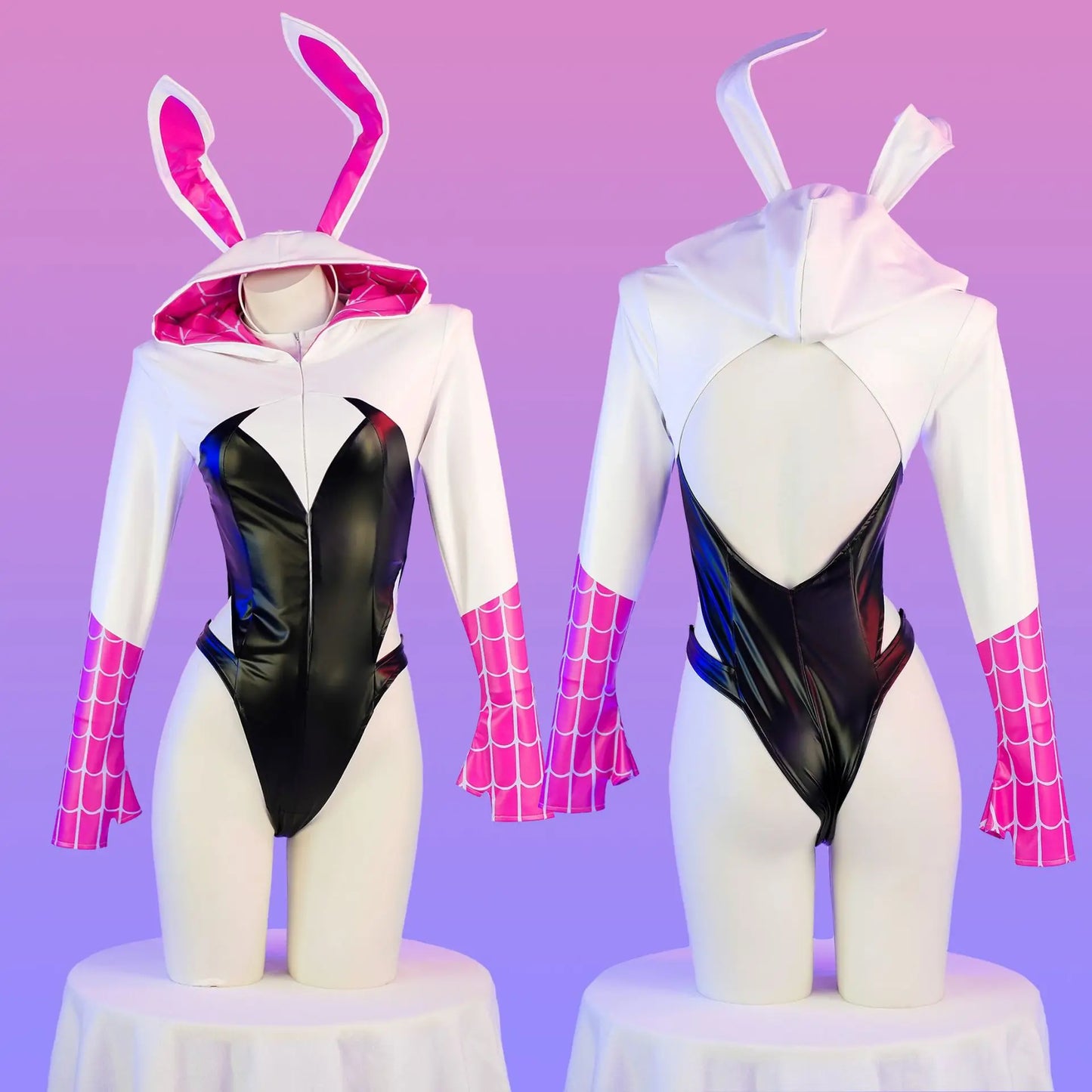 Anime Spider Gwen Bunny Hooded Bodysuit