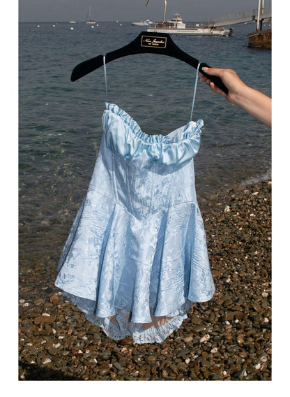 Evelyn Jacquard Corset Strapless Mini Dress