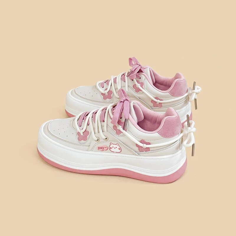 Pink Kitty Chunky Tennis Shoes