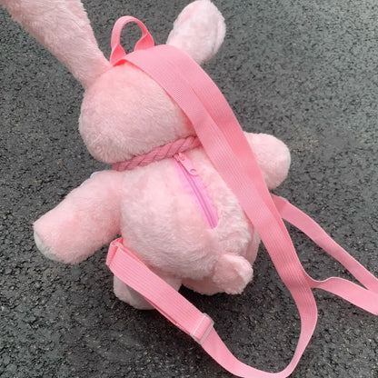 Pink Plush Bunny Backpack