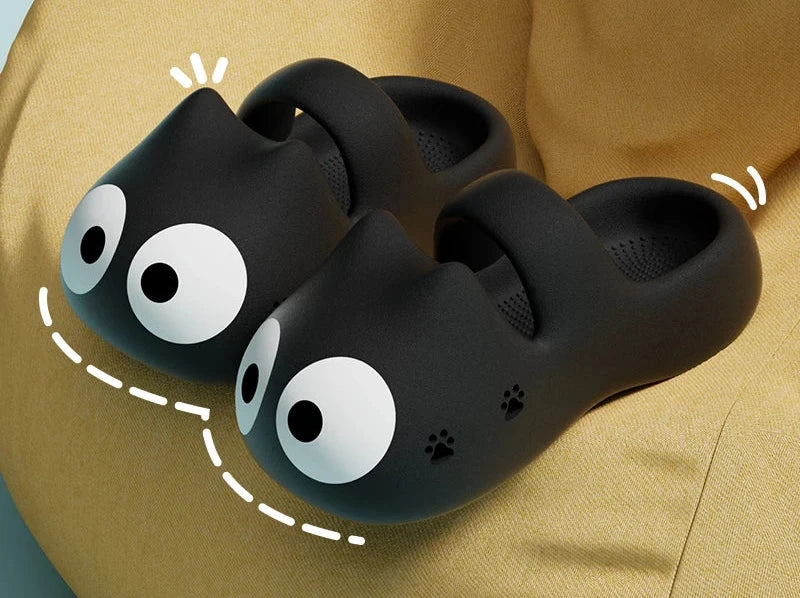 Funny Big Eyed Cat Slippers