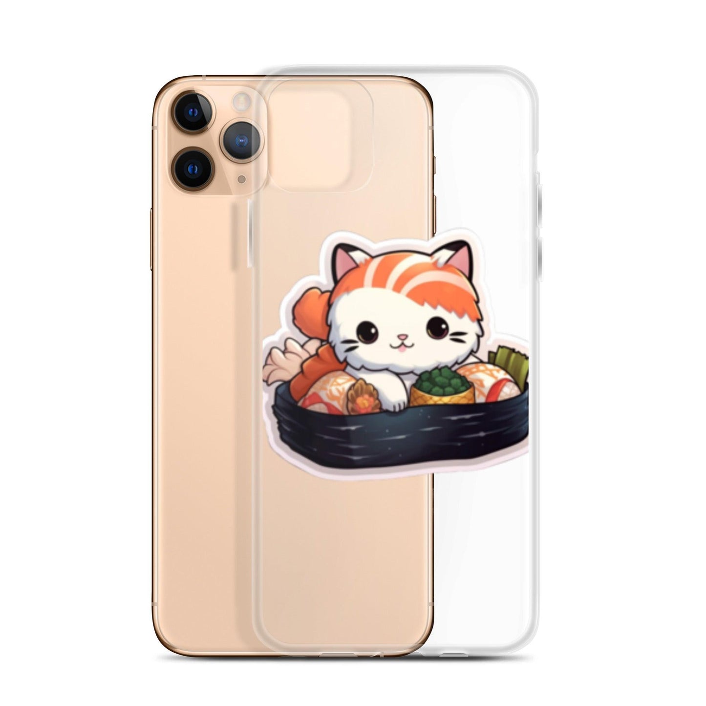 Shop Salmon Sushi Kitty Clear Case for iPhone® , , Killer Lookz , cat, iphone case, new , Killer Lookz , killerlookz.com