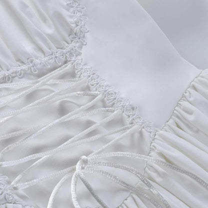 Shop Arcadi Lace Trim White Dress, Dresses, KillerLookz, date, dress, everyday, kawaii, new, sale, sales, white, Killer Lookz, killerlookz.com 