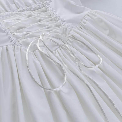 Shop Arcadi Lace Trim White Dress, Dresses, KillerLookz, date, dress, everyday, kawaii, new, sale, sales, white, Killer Lookz, killerlookz.com 