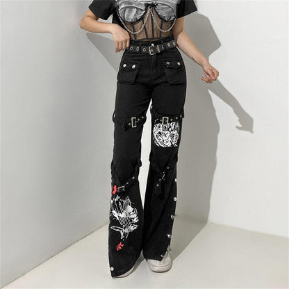 Shop Cyber Gothic Alt Cargo Pants, Bottoms, Killer Lookz, black, bottoms, new, Killer Lookz, killerlookz.com 