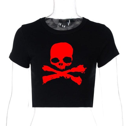 Shop Gahotica Skull Punk Crop Top, shirt, Killer Lookz, crop, Crop tops, Cropped, croptop, new, plus, top, Killer Lookz, killerlookz.com 