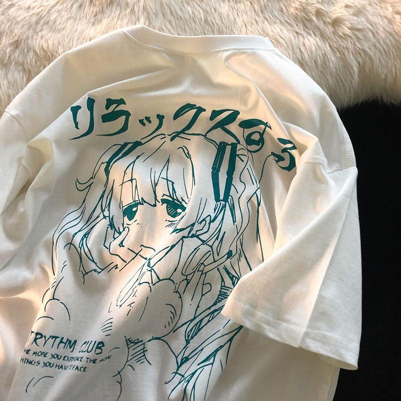 Shop Oversized T Shirts Anime Y2k Women T Shirt Print Clothing Japanese Graphic Kawaii Streetwear T Shirt Harajuku Grunge Tops, top, Killer Lookz, new, top, Killer Lookz, killerlookz.com 