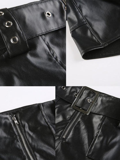 Shop Rockmore Vintage Leather Skirt, skirt, Killer Lookz, academia, black, bottom, dark, date, everyday, new, sale, sales, skirts, Killer Lookz, killerlookz.com 